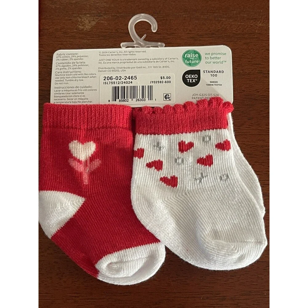 Just One You Carter's 0-6 Months 2 Socks & 